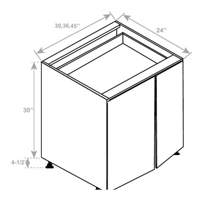 Base Full Height Cabinet drawing with dimensions
