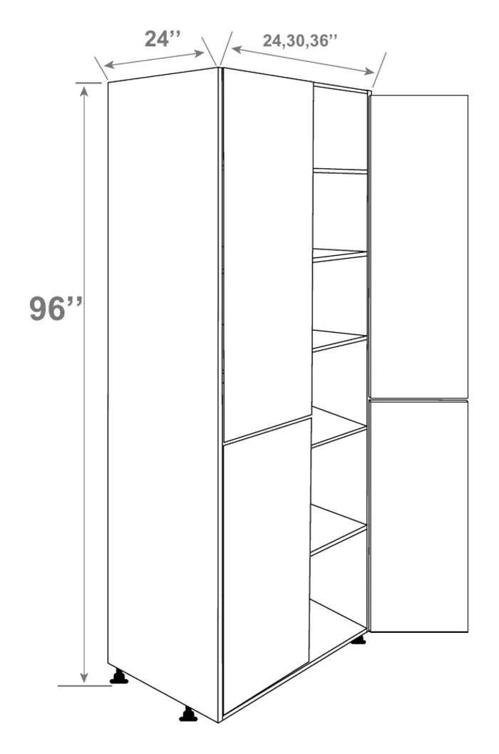 Pantry Cabinet drawing with dimensions