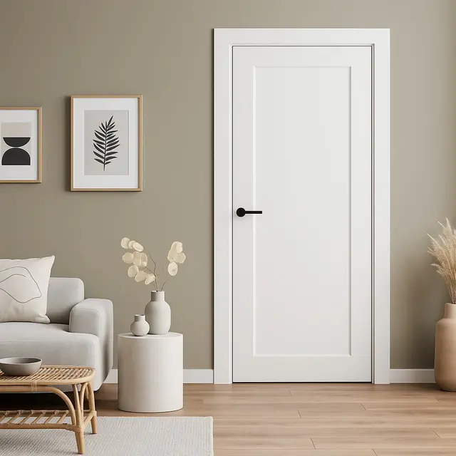 One Panel Solid Core Primed Interior Door