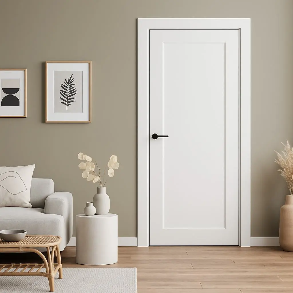 One Panel Solid Core Primed Interior Door