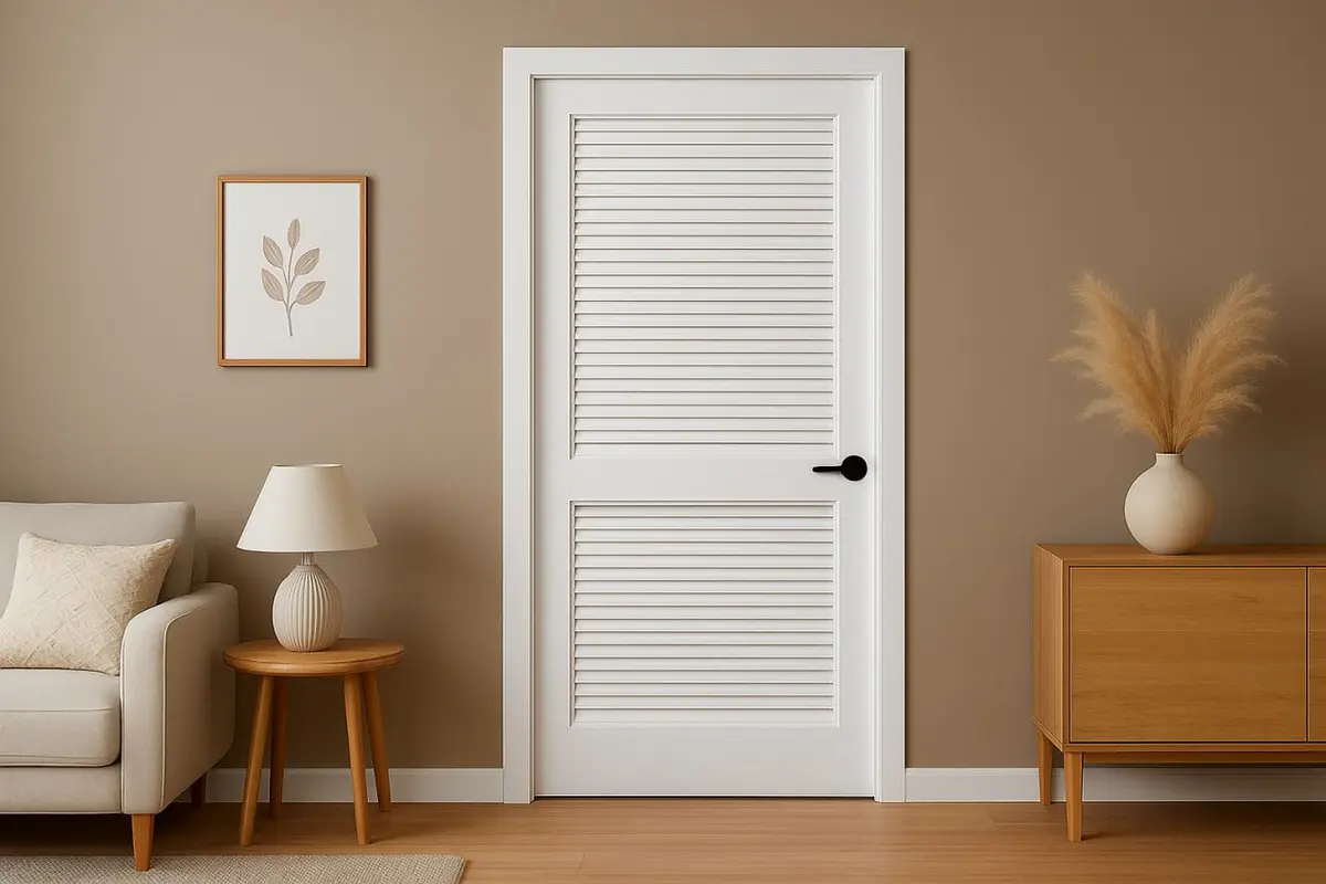 Two Panel Louver Primed Interior Door