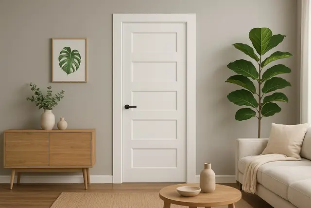 Five Panel Solid Core Primed Interior Door