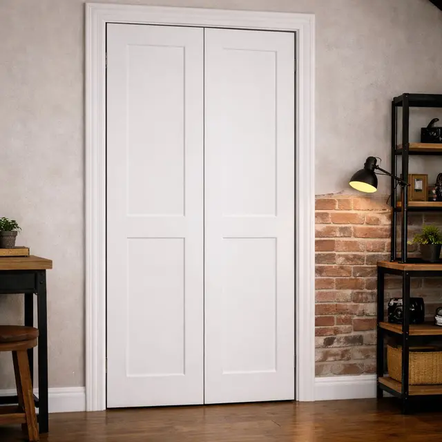 Two Panel Bifold Primed Interior Door