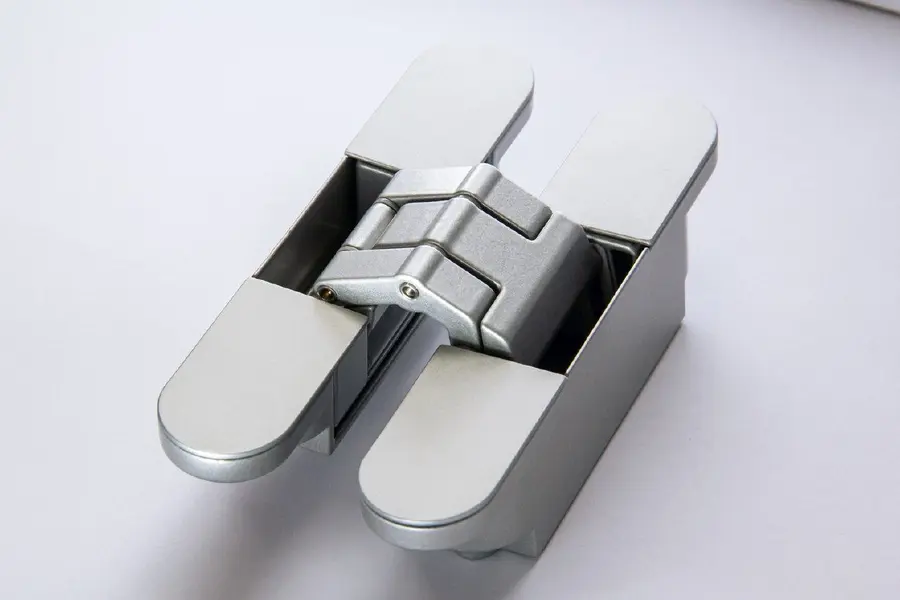 Concealed hinge, satin chrome