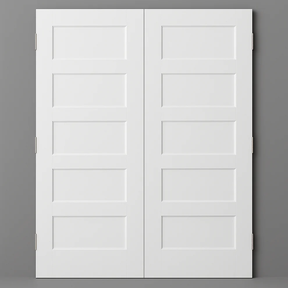 Double Interior Door Shaker Style 80 inch 5 Panel